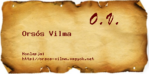 Orsós Vilma névjegykártya
